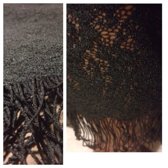 Black Cocktail Fringe Mini Skirt - Picture 2 of 4