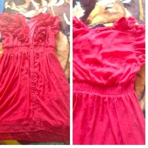 H&M red ruffle dress
