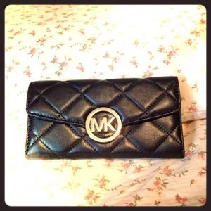 Michael Kors Black Quilted Carryall Wallet