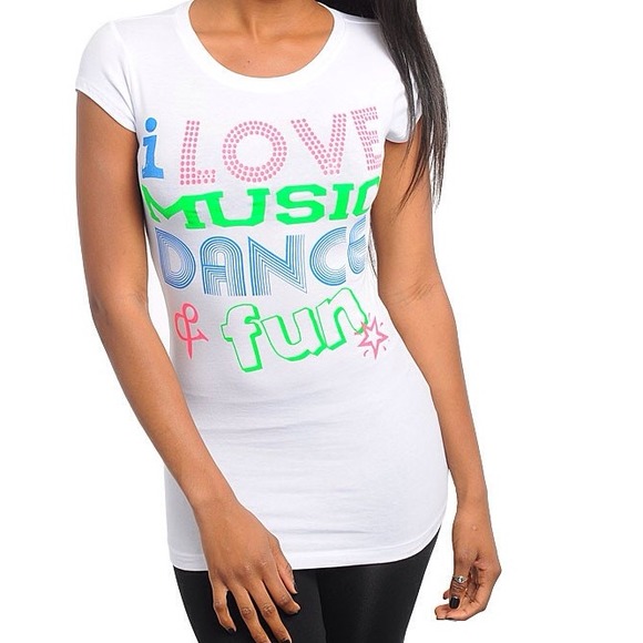 "I LOVE MUSIC DANCE AND FUN" Tee - Picture 1 of 1