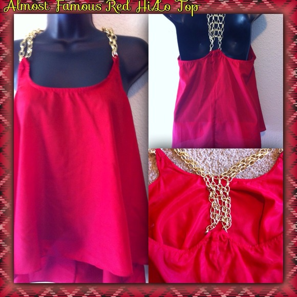 Tops - Gorgeous deep Red Almost Famous brand hi/Lo top