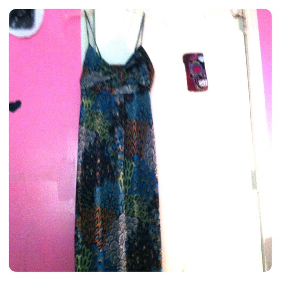 Colorful peacock design dress