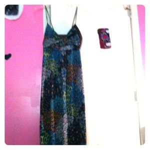 Colorful peacock design dress