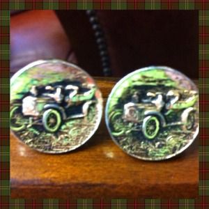 Vintage antique model car cuff links