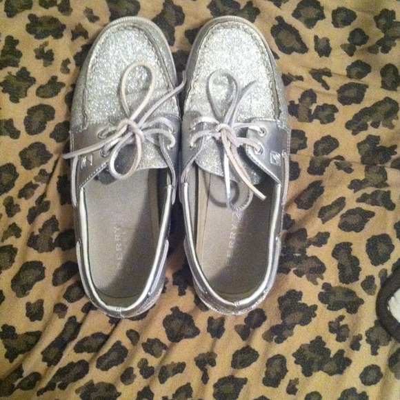 Silver glitter sperrys! So cute!
