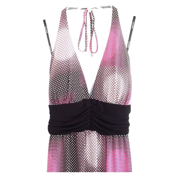 My Michelle dress: pink, white and black patterned