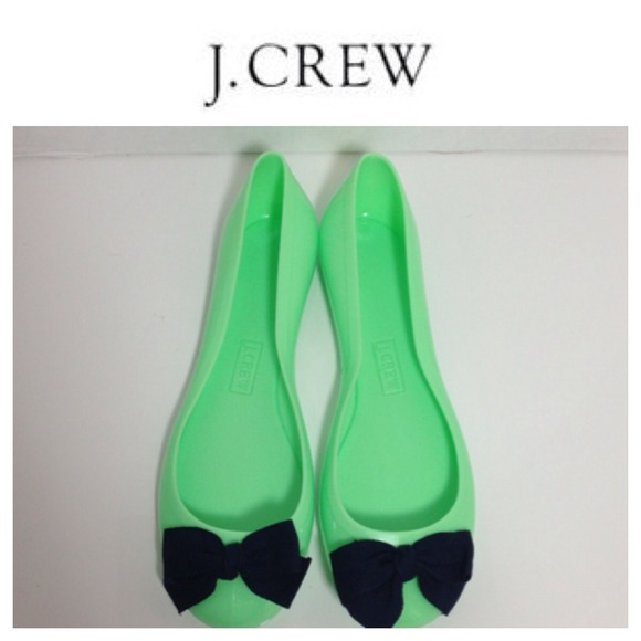 J. Crew Shoes - J.Crew Mint Rubber Flats with Bow
