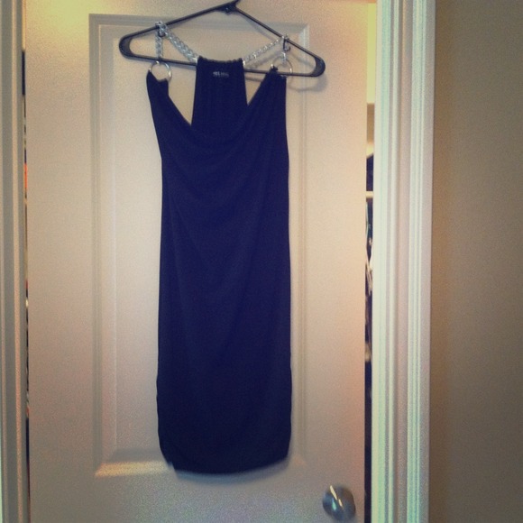 Black dress with chain detail