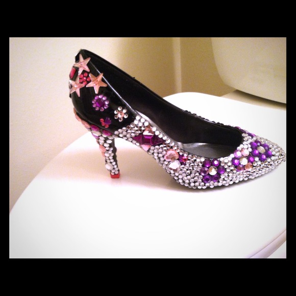 My custom floral designed revamped pumps