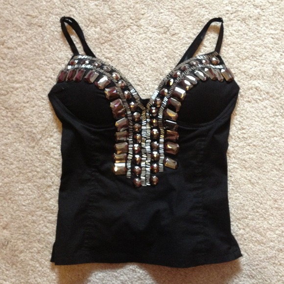 Black bejeweld corset