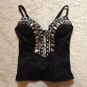 Black bejeweld corset