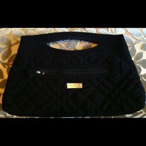 Vera Bradley black micro fiber clutch