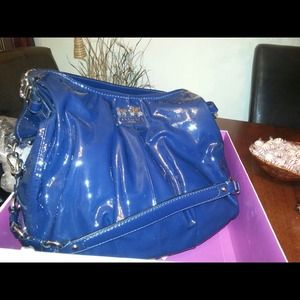 Blue Coach Pat Leather Authentic Shoulder Bag
