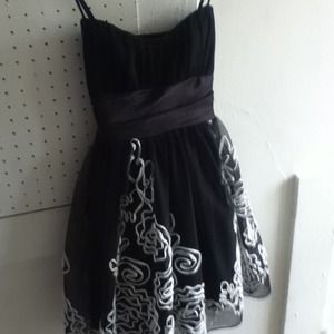 Little black cocktail dress with floral design