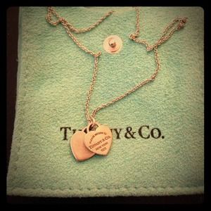 Return to Tiffany mini double heart tag necklace