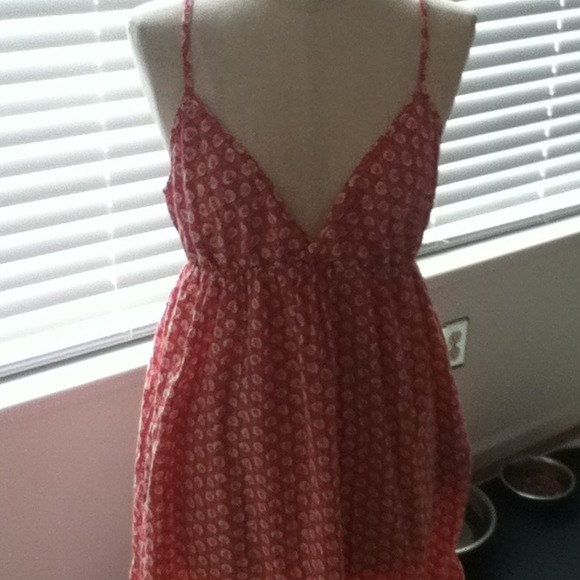 Orange and cream print dress from the Gap!