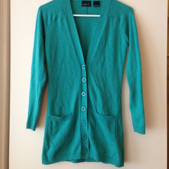 kersh Sweaters | Long Teal Cardigan | Poshmark