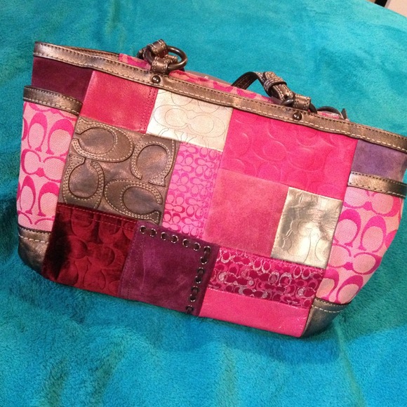 Coach Handbags - On HOLD - Pink patchwork Coach handbag