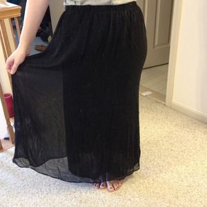 Sheer lined maxi skirt and grey maxi