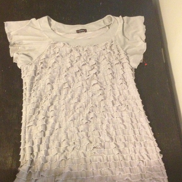 Sold Grey Ruffle Shirt