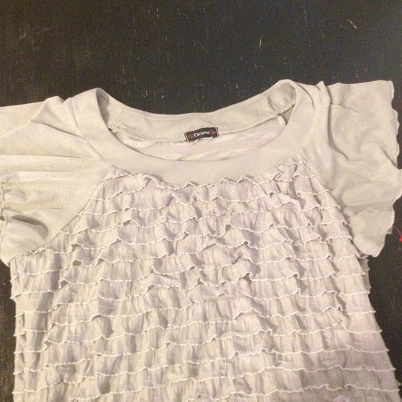 Sold Grey Ruffle Shirt - Picture 2 of 2