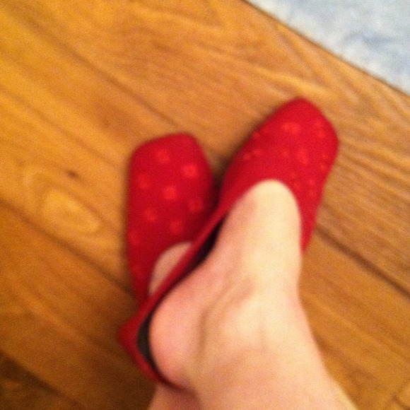 Red slip on shoes