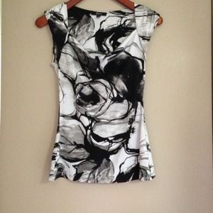 Black and white dressy top