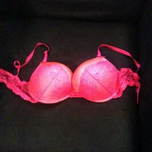 Add 2 cups push up bra in pink and orange