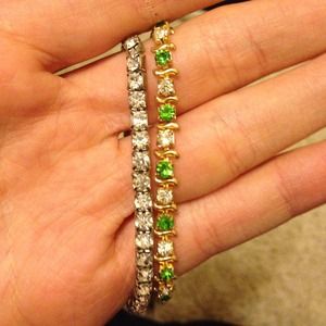 Stunning green & white gem bracelet BUNDLE!