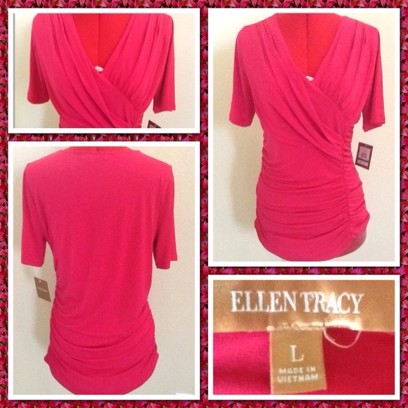 Ellen Tracy fushia top, NWT.