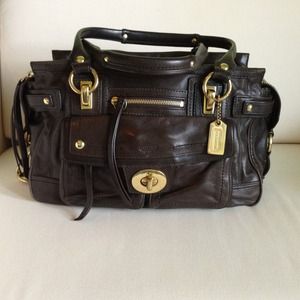Coach chocolate brown oversized tote