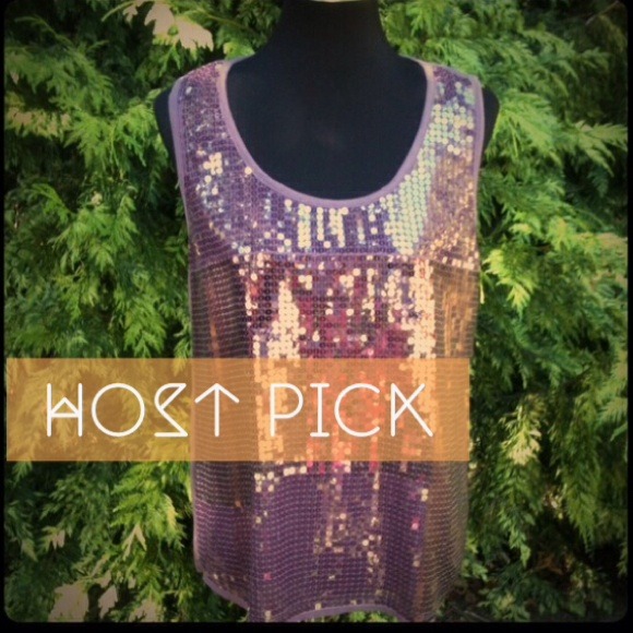 Lavender Sequined Cotton Top