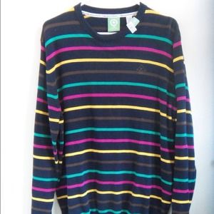 👤Men's LRG Neon Striped Crew Neck Sweater👤