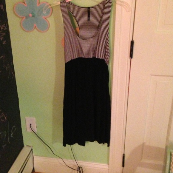 Half striped, half black dress