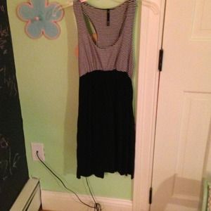 Half striped, half black dress