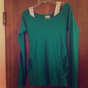 REDUCED Teal sweater with attached under shirt.
