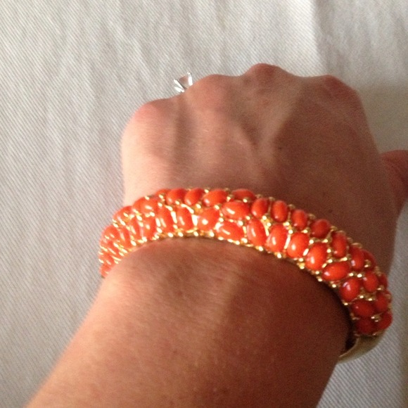 Cute coral and gold bangle