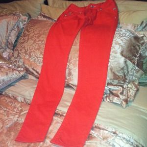Miss me jeans 25 skinny jeans color orange.