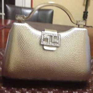Silver small cocktail purse/ clutch