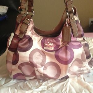 💜Tan/brown/purple COACH shoulder bag!