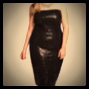 Eloquii by The Limited black sequin tube dress