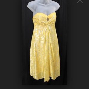 Yellow and gold Nicole miller cocktail dress 6
