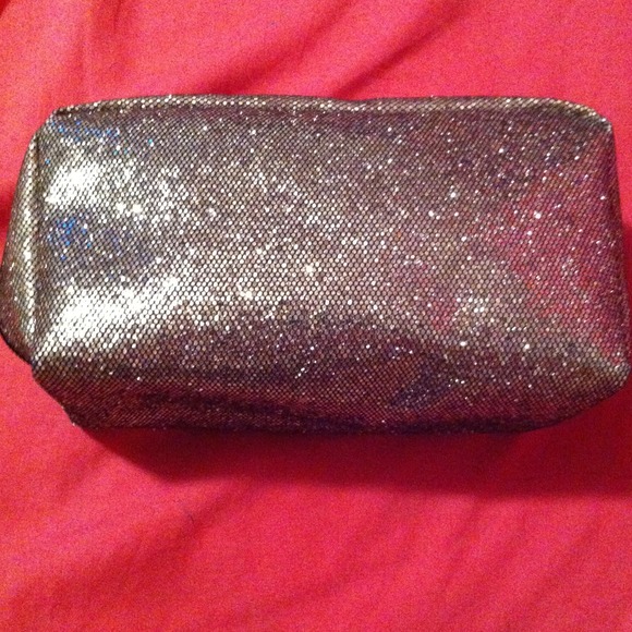 Silver sparkles make up bag