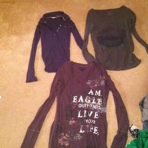 3 American eagle long sleeves