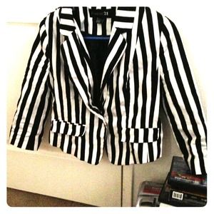 Reduced Price Black & white striped women's blazer