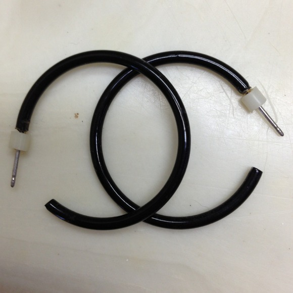 Black hoop earrings