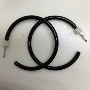 Black hoop earrings