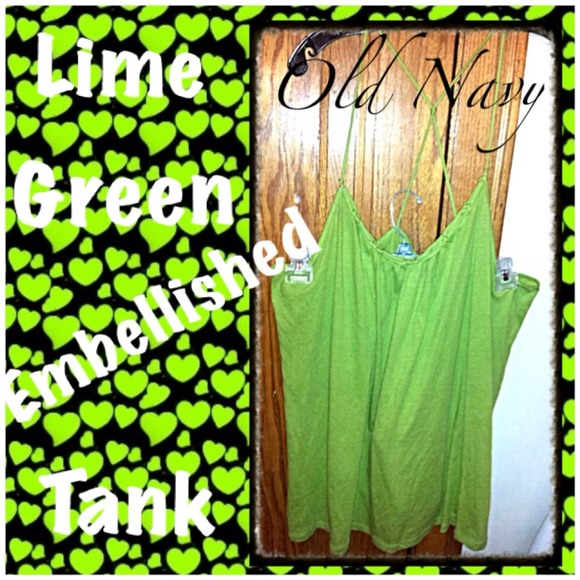 Old Navy Tops - 🍏Summer lime halter w cross back🍏