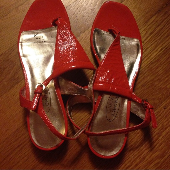 Orange leather sandals