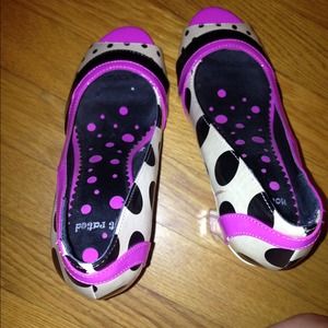 Funky chunky heeled peep toe shoes